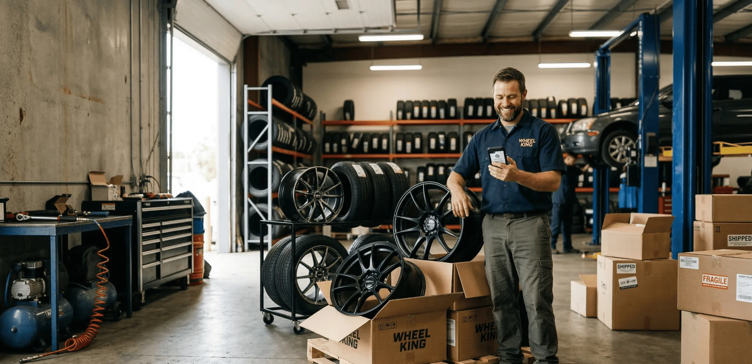 Seller packing OEM and aftermarket wheels for shipping on Wheel Front Marketplace