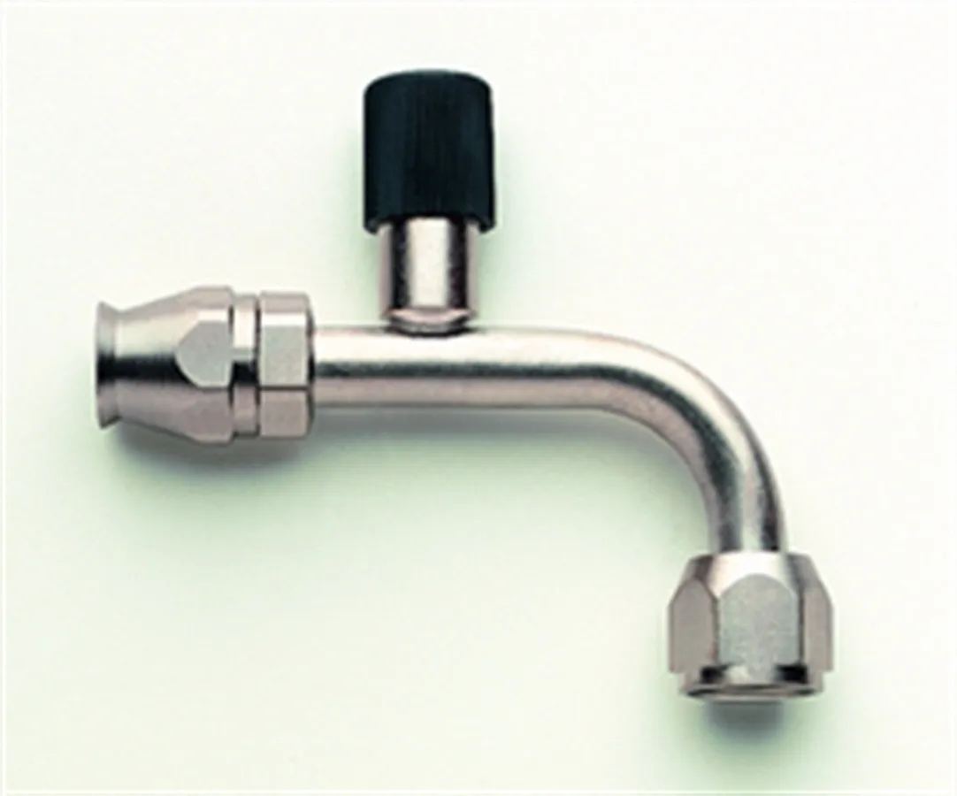 AEROQUIP 90 Degree -10 A/C Fitting w/Charge Port FCE1834
