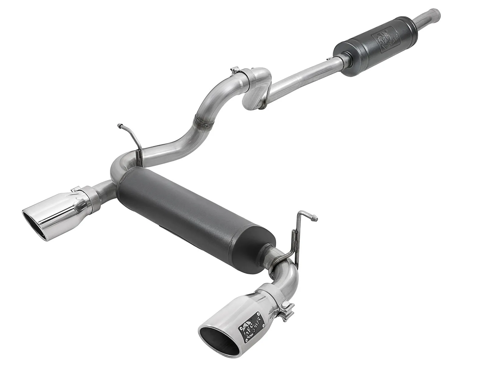 AFE POWER Cat Back SS 2-1/2in Dual Out Polished Tip 49-38066-P