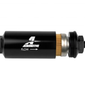 AEROMOTIVE 6an Inline Fuel Filter 10 Micron 2in OD Black 12347