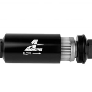 AEROMOTIVE 6an Inline Fuel Filter 100 Micron 2in OD Black 12349