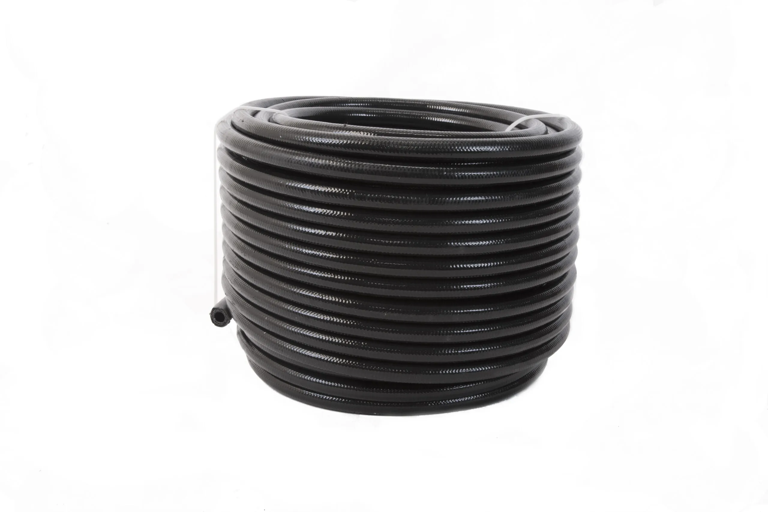 AEROMOTIVE 6an PTFE S/S Braided Hose 20ft Black Jacketed 15336