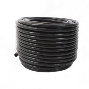 AEROMOTIVE 8an PTFE S/S Braided Hose 20ft Black Jacketed 15337
