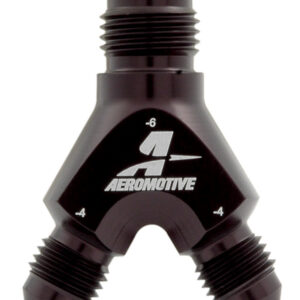 AEROMOTIVE Y-Block Fitting - 6an to 2 x -4an 15671