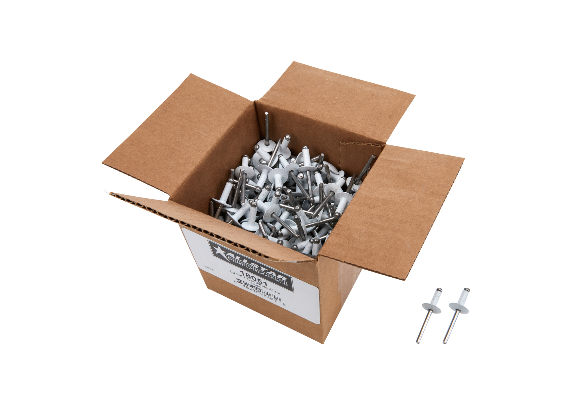 ALLSTAR PERFORMANCE Lg Hd Rivet White Alum 250pk ALL18051