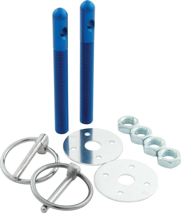 ALLSTAR PERFORMANCE Alum Hood Pin Kit 3/8in Blue ALL18482