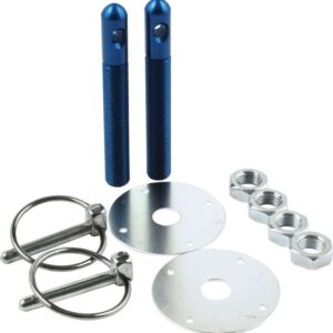 ALLSTAR PERFORMANCE Alum Hood Pin Kit 1/2in with 1/4in Clips Blue ALL18502