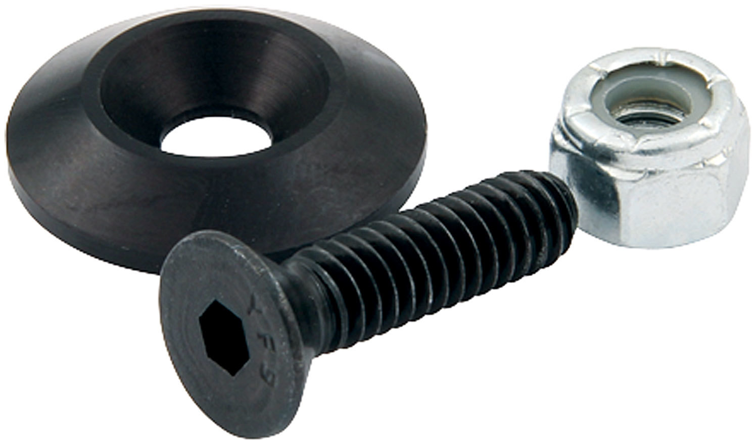 ALLSTAR PERFORMANCE Countersunk Bolts 1/4in w/ 1in Washer Blk 10pk ALL18633
