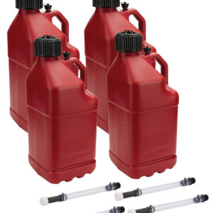 ALLSTAR PERFORMANCE Utility Jug 5 Gal w/ Filler Hose Red 4pk ALL40121-4