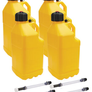 ALLSTAR PERFORMANCE Utility Jug 5 Gal w/ Filler Hose Yellow 4pk ALL40123-4