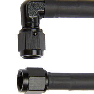 ALLSTAR PERFORMANCE Coated Braided Line 24in #4 Hose -4 90 Deg/-4 Str ALL48404