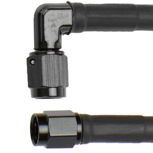 ALLSTAR PERFORMANCE Coated Braided Line 24in #3 Hose -3 90 Deg/-3 Str ALL48419