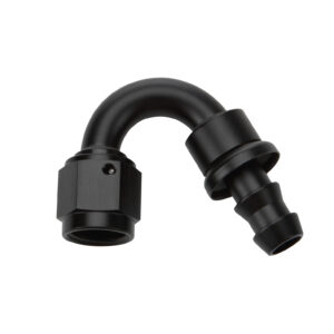 ALLSTAR PERFORMANCE Pushlock Hose End Black 150 Deg Elbow -6 ALL49472