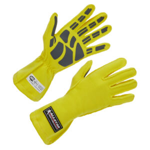 ALLSTAR PERFORMANCE Driving Gloves SFI 3.3/5 Outseam D/L SM Yellow ALL916091