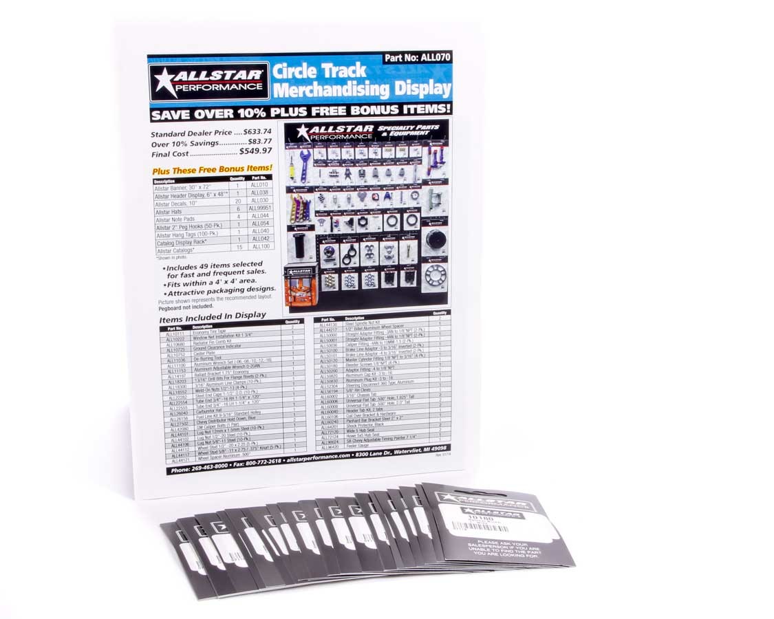 ALLSTAR PERFORMANCE Merchandising Display Components for ALL070 ALL99153