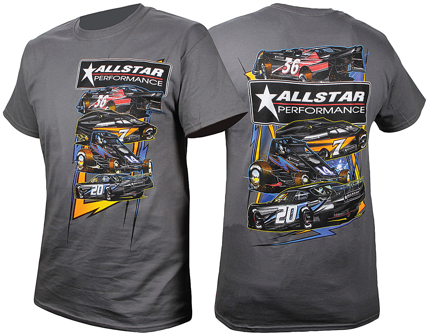 ALLSTAR PERFORMANCE T-Shirt Dark Gray Circle Track Small ALL99901S