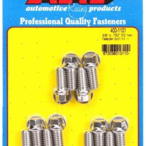 ARP S/S Header Bolt Kit - 3/8 x .750 UHL (12) 400-1101