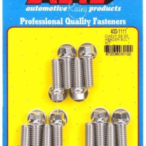 ARP S/S Header Bolt Kit - 3/8 x 1.00 UHL (12) 400-1111