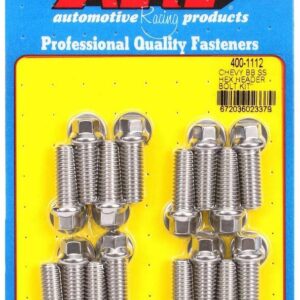 ARP S/S Header Bolt Kit - 3/8 x 1.00 UHL (16) 400-1112