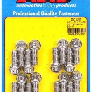 ARP S/S Header Bolt Kit - 3/8 x .875 UHL (16) 400-1204