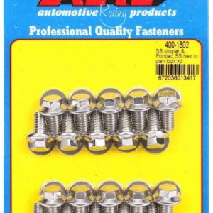ARP Oil Pan Bolt Kit 6pt SS SBM & Pontiac V8 400-1802