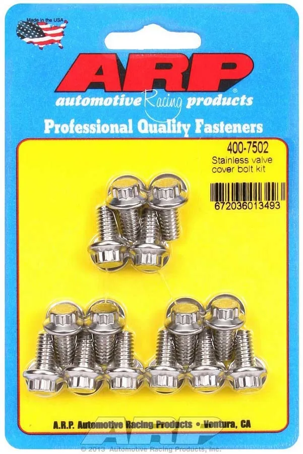 ARP S/S Valve Cover Bolt Kit 1/4in- 20 12pt. (14) 400-7502