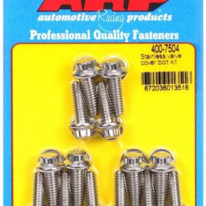 ARP S/S Valve Cover Bolt Kit 1/4in- 20 12pt. (14) 400-7504