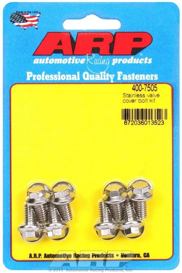 ARP S/S Valve Cover Bolt Kit 1/4in- 20 6pt. (8) 400-7505