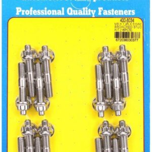 ARP S/S Stud & Nut Kit (16) 8mm x 1.25in x  51mm 400-8034