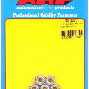 ARP S/S Hex Nyloc Nuts 1/4-20 (5) 400-8661