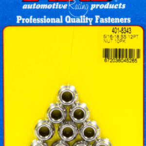 ARP S/S 12pt. Nut - 5/16-18 10pk 401-8343