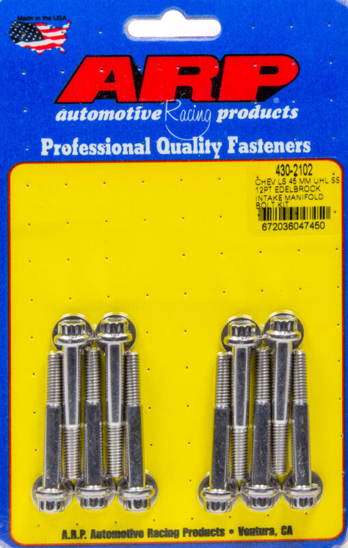ARP Intake Manifold Bolt Kit - 134-2102 For Small Block Chevy With 12-Point Heads