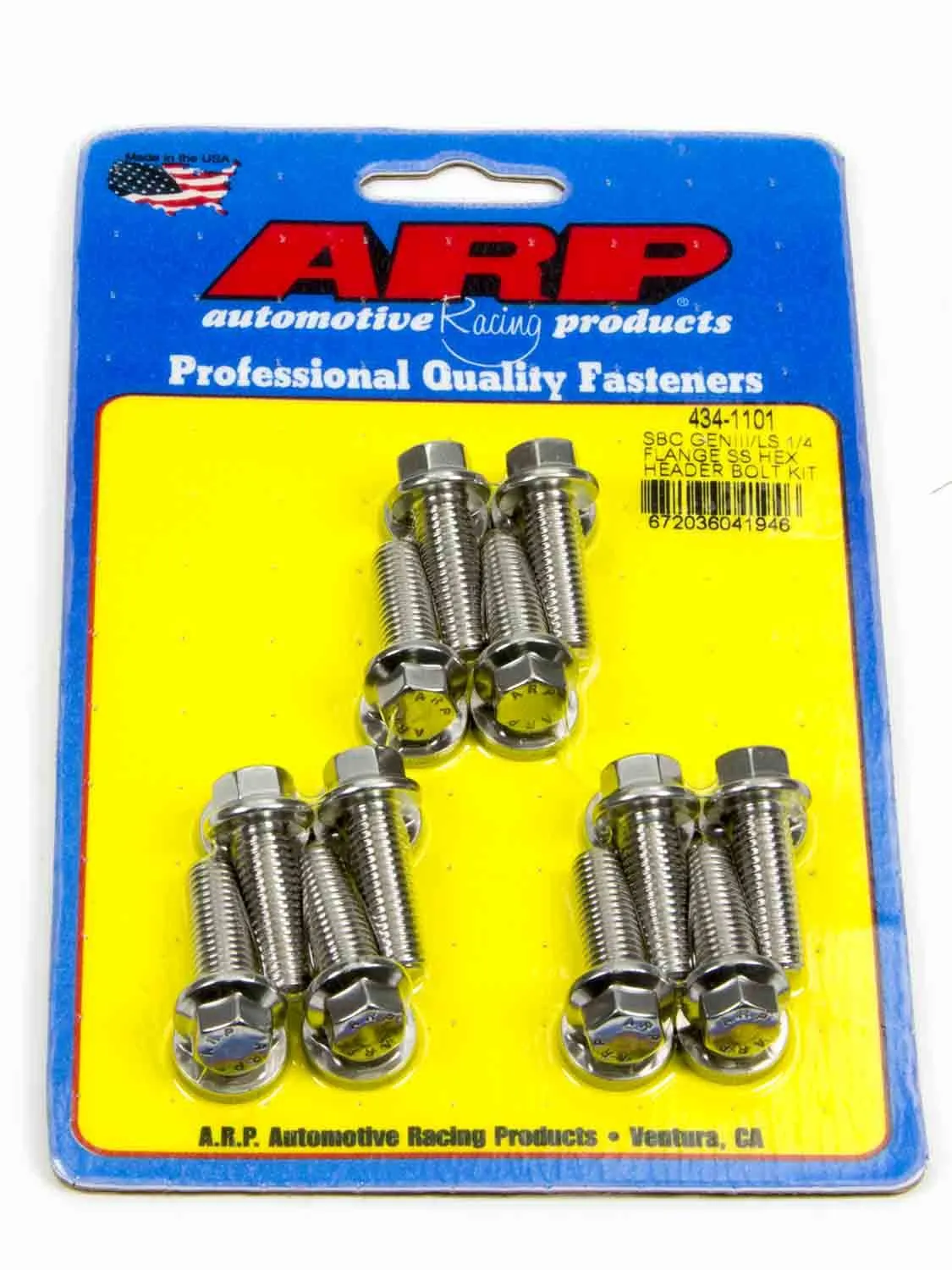ARP S/S Header Bolt Kit - 6pt. GM LS 434-1101