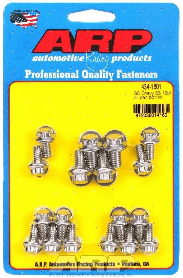 ARP SBC S/S Oil Pan Bolt Kit 12pt. 434-1801