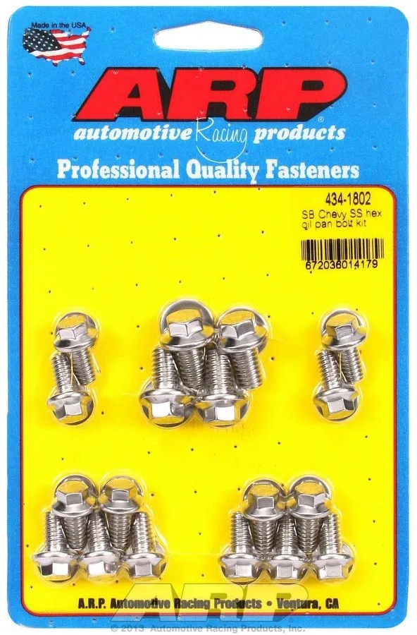ARP SBC S/S Oil Pan Bolt Kit 6pt. 434-1802