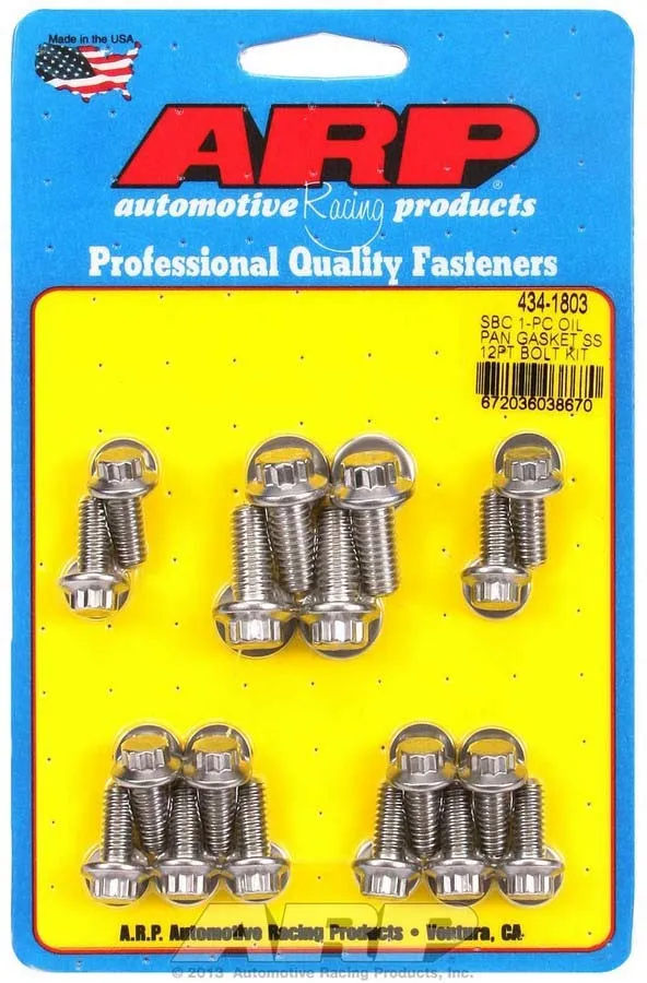 ARP SBC S/S Oil Pan Bolt Kit 12pt. 434-1803