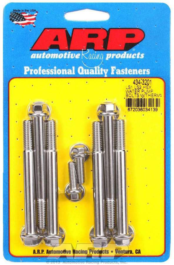 ARP S/S W/P & Thermostat Hsg Bolt Kit - 6pt. LS1/LS2 434-3201