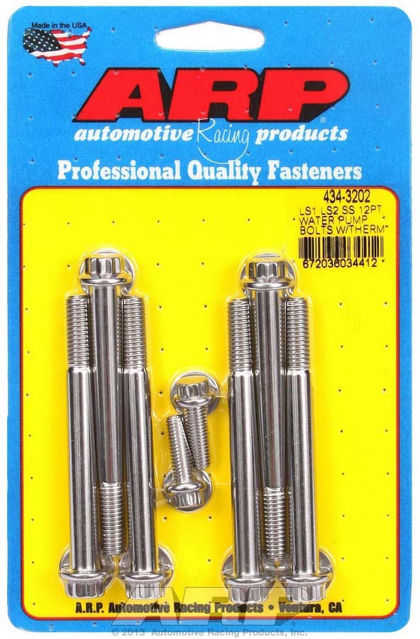 ARP S/S W/P & Thermostat Hsg Bolt Kit - 12pt. LS1/LS2 434-3202