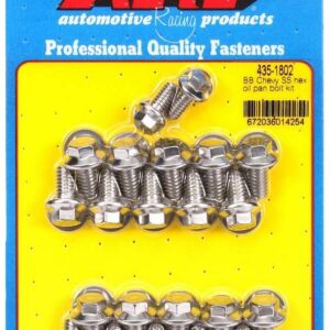 ARP BBC S/S Oil Pan Bolt Kit 6pt. 435-1802