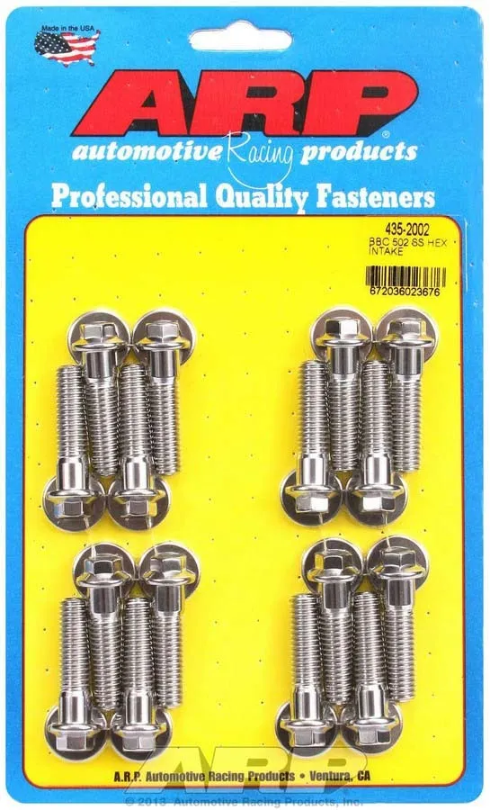 ARP BBC S/S Intake Bolt Kit - 6pt. 502 435-2002