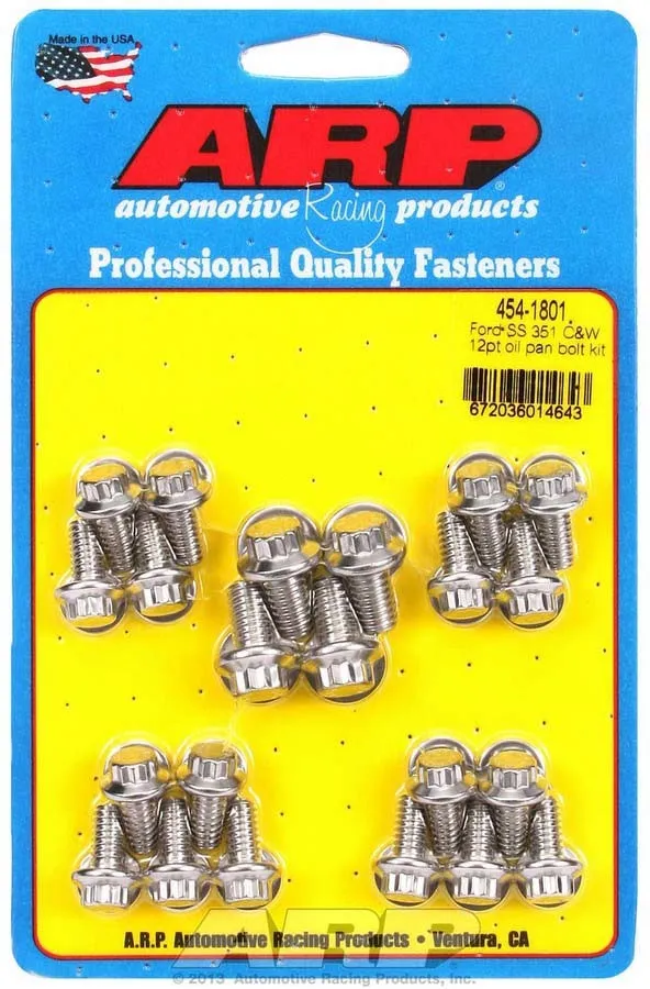 ARP Ford S/S Oil Pan Bolt Kit 12pt. 454-1801