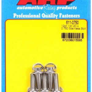 ARP S/S Bolt Kit - 12pt. (5) 1/4-20 x .750 611-0750