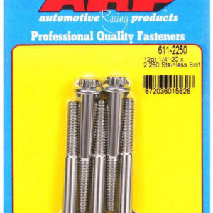 ARP S/S Bolt Kit - 12pt. (5) 1/4-20 x 2.250 611-2250