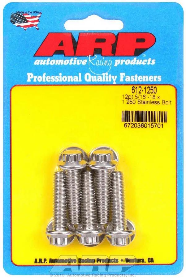 ARP S/S Bolt Kit - 12pt. (5) 5/16-18 x 1.250 612-1250