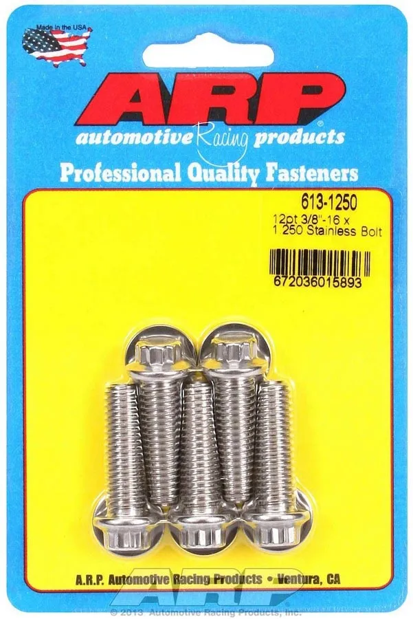 ARP S/S Bolt Kit - 12pt. (5) 3/8-16 x 1.250 613-1250