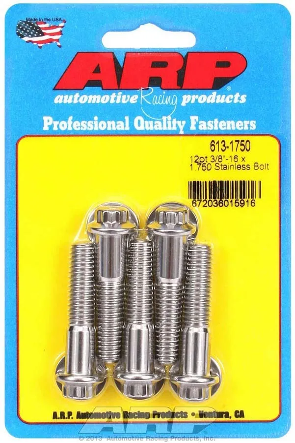 ARP S/S Bolt Kit - 12pt. (5) 3/8-16 x 1.750 613-1750