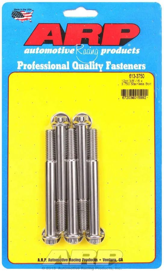ARP S/S Bolt Kit - 12pt. (5) 3/8-16 x 3.750 613-3750