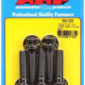 ARP 7/16-14 x 1.500 12pt Bolt Kit (5) Black Oxide 643-1500