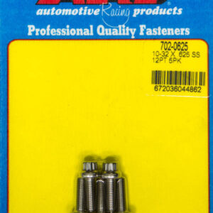ARP S/S Bolt Kit -12pt (5pk) 10-32 x .625 702-0625