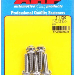 ARP S/S Bolt Kit - 12pt. (5) 1/4-28 x 1.000 711-1000